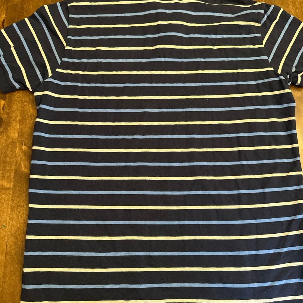 VTG Polo Ralph Lauren Stripe Shirt Pony Blue XL Preppy Office‎ Nautical Coastal - Picture 7 of 7